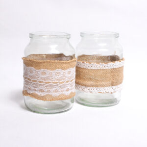 Glass Jar Big with hessian decor
