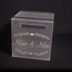 Money Box Mnr & Mev Perspex